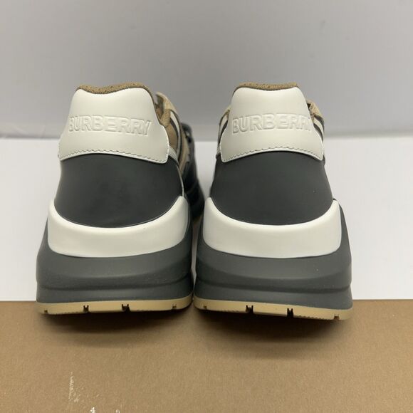 Authentic Burberry Ramsey Multi Taupe Brown Low Top Sneakers Size US 9 EU 42 NEW - Picture 6 of 13